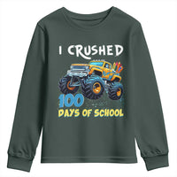 Funny I Crushed 100 Days Of School Youth Sweatshirt Monster Truck 100th Day Of School