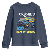 Funny I Crushed 100 Days Of School Youth Sweatshirt Monster Truck 100th Day Of School