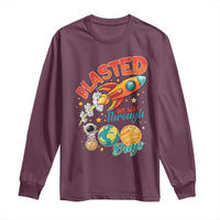 Funny Blasted My Way Through 100 Days Long Sleeve Shirt 100 Days Of School