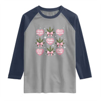 Funny Valentine's Day Weed Cannabis Marijuana Hearts Coquette Raglan Shirt
