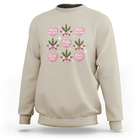 Funny Valentine's Day Weed Cannabis Marijuana Hearts Coquette Sweatshirt