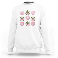Funny Valentine's Day Weed Cannabis Marijuana Hearts Coquette Sweatshirt
