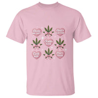 Funny Valentine's Day Weed Cannabis Marijuana Hearts Coquette T Shirt
