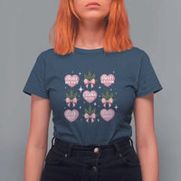 Funny Valentine's Day Weed Cannabis Marijuana Hearts Coquette T Shirt For Women