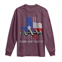 History Of Texas Long Sleeve Shirt Come And Take It Gonzales Texas Map American Flag
