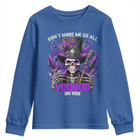 Funny Mardi Gras Voodoo Youth Sweatshirt Don't Make Me Go All Voodoo On You New Orleans Witch Doctor