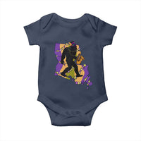 Funny Bigfoot Mardi Gras Louisiana Map Jazz Music Baby Onesie