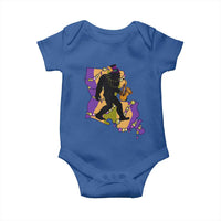 Funny Bigfoot Mardi Gras Louisiana Map Jazz Music Baby Onesie