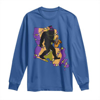 Funny Bigfoot Mardi Gras Louisiana Map Jazz Music Long Sleeve Shirt