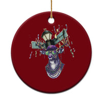 Funny Mardi Gras Mississippi Deer Ceramic Ornament Biloxi Ocean Springs Carnival