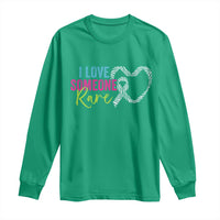 Rare Disease Awareness Long Sleeve Shirt I Love Someone Rare Zebra Ribbon