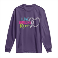 Rare Disease Awareness Long Sleeve Shirt I Love Someone Rare Zebra Ribbon