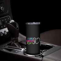 Rare Disease Awareness Skinny Tumbler I Love Someone Rare Zebra Ribbon