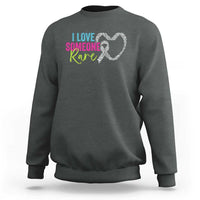 Rare Disease Awareness Sweatshirt I Love Someone Rare Zebra Ribbon
