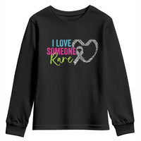 Rare Disease Awareness Youth Sweatshirt I Love Someone Rare Zebra Ribbon