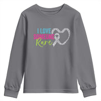 Rare Disease Awareness Youth Sweatshirt I Love Someone Rare Zebra Ribbon