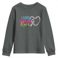 Rare Disease Awareness Youth Sweatshirt I Love Someone Rare Zebra Ribbon
