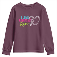 Rare Disease Awareness Youth Sweatshirt I Love Someone Rare Zebra Ribbon