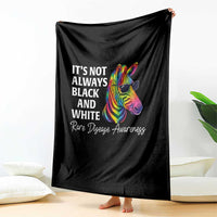 Rare Disease Awareness Throw Blanket It Is Not Always Black And White Colorful Zebra