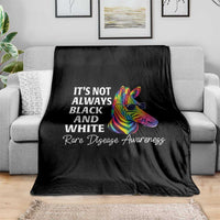 Rare Disease Awareness Throw Blanket It Is Not Always Black And White Colorful Zebra