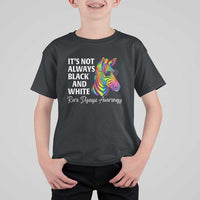 Rare Disease Awareness T Shirt For Kid It Is Not Always Black And White Colorful Zebra