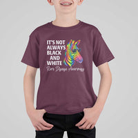 Rare Disease Awareness T Shirt For Kid It Is Not Always Black And White Colorful Zebra