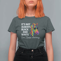 Rare Disease Awareness T Shirt For Women It Is Not Always Black And White Colorful Zebra