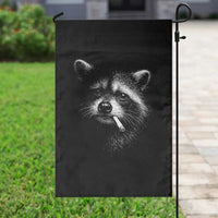 Funny Raccoon Smoking Cigarette Meme Garden Flag Trash Panda Face Y2K Graphic