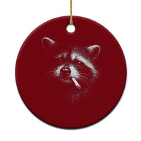 Funny Raccoon Smoking Cigarette Meme Ceramic Ornament Trash Panda Face Y2K Graphic