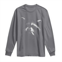 Funny Raccoon Smoking Cigarette Meme Long Sleeve Shirt Trash Panda Face Y2K Graphic