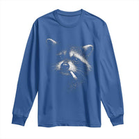 Funny Raccoon Smoking Cigarette Meme Long Sleeve Shirt Trash Panda Face Y2K Graphic