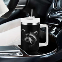 Funny Raccoon Smoking Cigarette Meme Tumbler With Handle Trash Panda Face Y2K Graphic