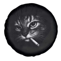 Funny Cat Smoking Cigarette Meme Spare Tire Cover Cat Face Y2K Graphic