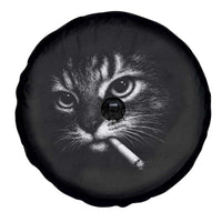 Funny Cat Smoking Cigarette Meme Spare Tire Cover Cat Face Y2K Graphic