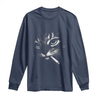 Funny Cat Smoking Cigarette Meme Long Sleeve Shirt Cat Face Y2K Graphic