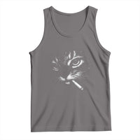 Funny Cat Smoking Cigarette Meme Tank Top Cat Face Y2K Graphic
