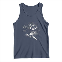 Funny Cat Smoking Cigarette Meme Tank Top Cat Face Y2K Graphic