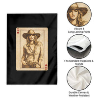 Funny Western Valentine Cowgirl Queen of Hearts Card Garden Flag
