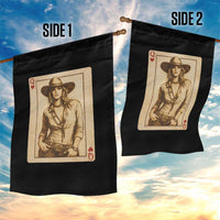 Funny Western Valentine Cowgirl Queen of Hearts Card Garden Flag