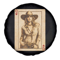 Funny Western Valentine Cowgirl Queen of Hearts Card Spare Tire Cover