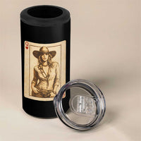Funny Western Valentine Cowgirl Queen of Hearts Card 4 in 1 Can Cooler Tumbler