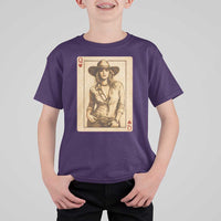 Funny Western Valentine Cowgirl Queen of Hearts Card T Shirt For Kid