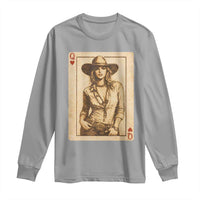Funny Western Valentine Cowgirl Queen of Hearts Card Long Sleeve Shirt