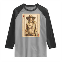 Funny Western Valentine Cowgirl Queen of Hearts Card Raglan Shirt