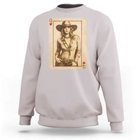 Funny Western Valentine Cowgirl Queen of Hearts Card Sweatshirt