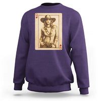 Funny Western Valentine Cowgirl Queen of Hearts Card Sweatshirt
