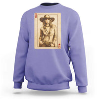Funny Western Valentine Cowgirl Queen of Hearts Card Sweatshirt