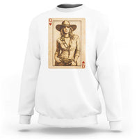 Funny Western Valentine Cowgirl Queen of Hearts Card Sweatshirt