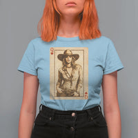 Funny Western Valentine Cowgirl Queen of Hearts Card T Shirt For Women