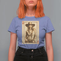 Funny Western Valentine Cowgirl Queen of Hearts Card T Shirt For Women